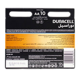 Duracell AA battery package with multiple batteries inside on a white background